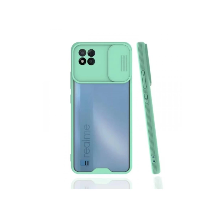BFS  Realme C11 2021 Kılıf Platin Kamera Koruma Silikon - Açık Yeşil