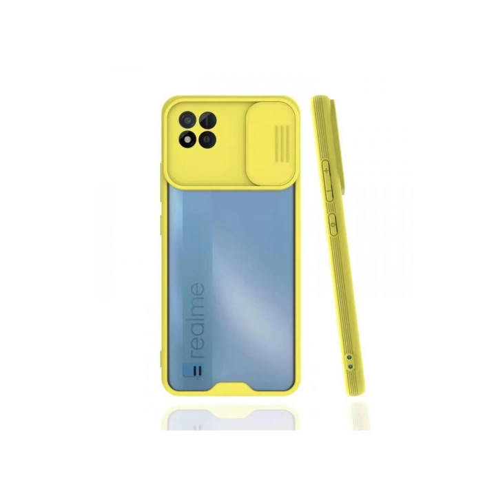 BFS  Realme C11 2021 Kılıf Platin Kamera Koruma Silikon - Sarı