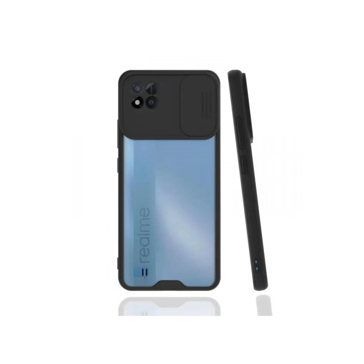 BFS  Realme C11 2021 Kılıf Platin Kamera Koruma Silikon - Siyah