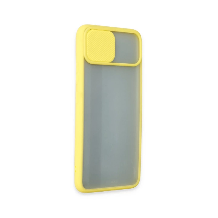BFS  Realme C11 Kılıf Palm Buzlu Kamera Sürgülü Silikon - Sarı