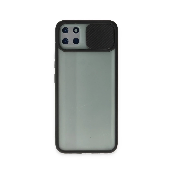 BFS  Realme C11 Kılıf Palm Buzlu Kamera Sürgülü Silikon - Siyah