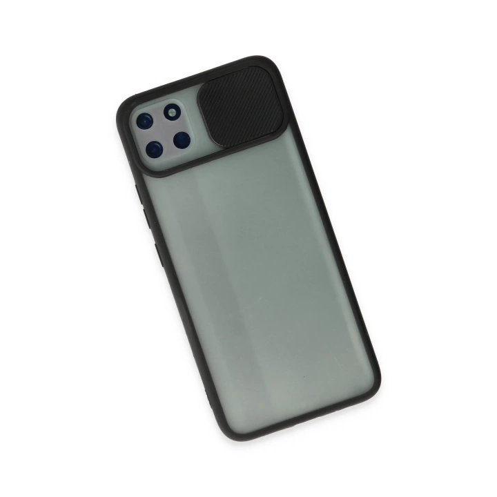 BFS  Realme C11 Kılıf Palm Buzlu Kamera Sürgülü Silikon - Siyah
