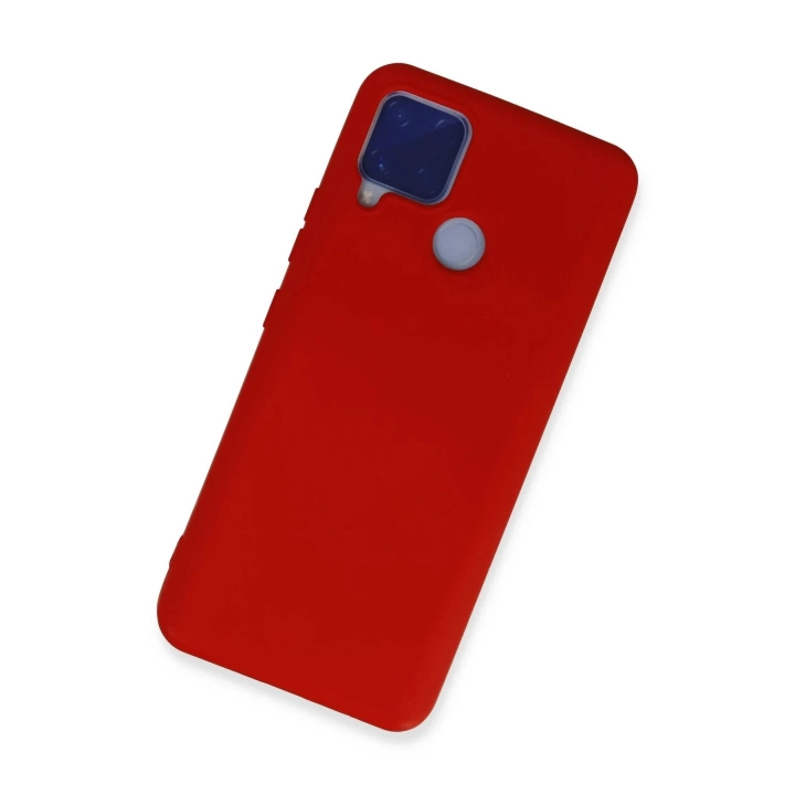 BFS  Realme C15 Kılıf Nano içi Kadife Silikon - Kırmızı