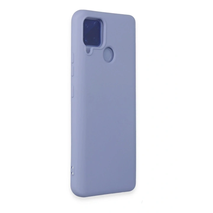 BFS Realme C15 Kılıf Nano içi Kadife Silikon - Lila