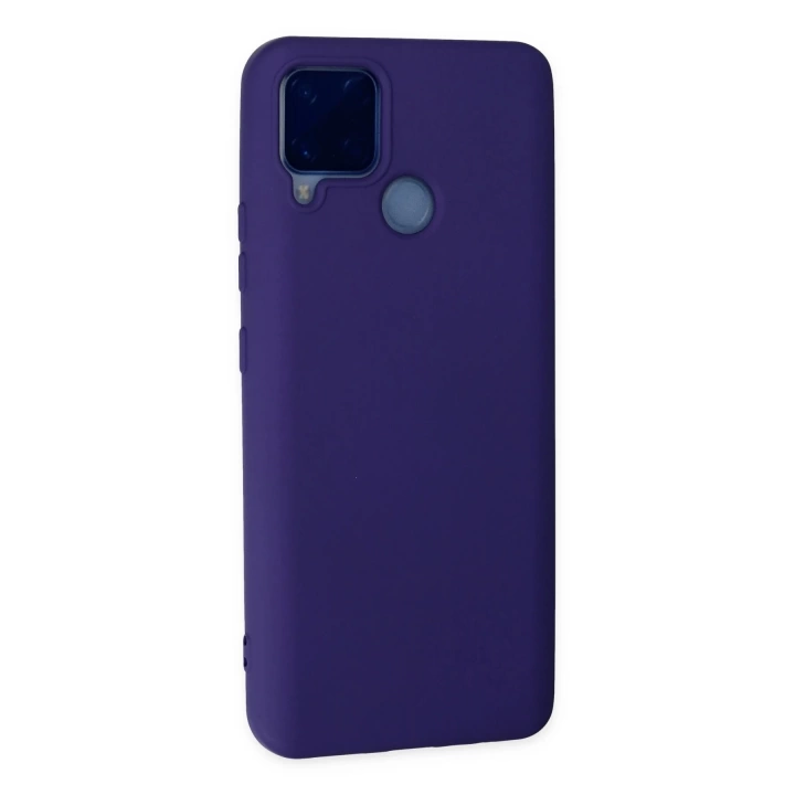 BFS  Realme C15 Kılıf Nano içi Kadife Silikon - Mor
