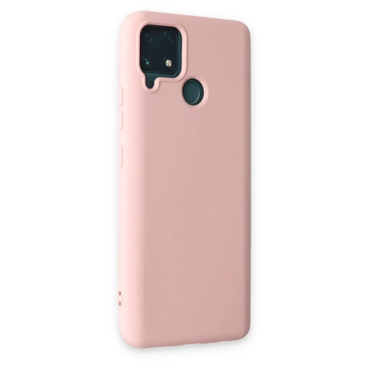 BFS  Realme C15 Kılıf Nano içi Kadife Silikon - Pudra