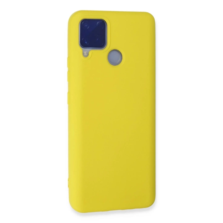 BFS  Realme C15 Kılıf Nano içi Kadife Silikon - Sarı