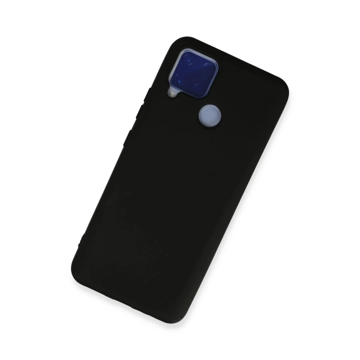 BFS Realme C15 Kılıf Nano içi Kadife Silikon - Siyah