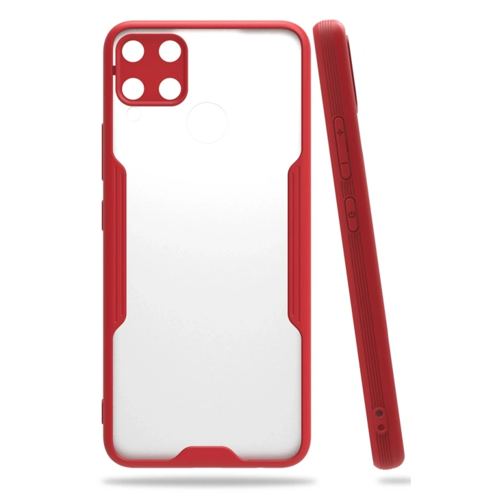 BFS  Realme C15 Kılıf Platin Silikon - Kırmızı