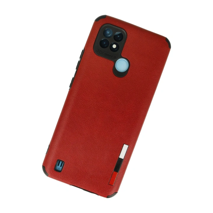 BFS  Realme C21 Kılıf Loop Deri Silikon - Kırmızı