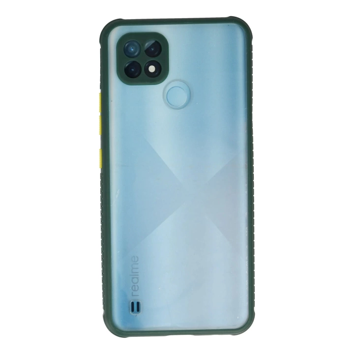 BFS  Realme C21 Kılıf Miami Şeffaf Silikon - Koyu Yeşil
