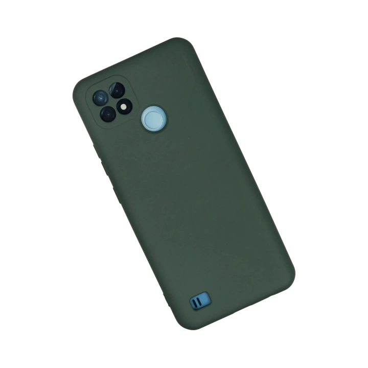 BFS  Realme C21 Kılıf Nano içi Kadife Silikon - Koyu Yeşil