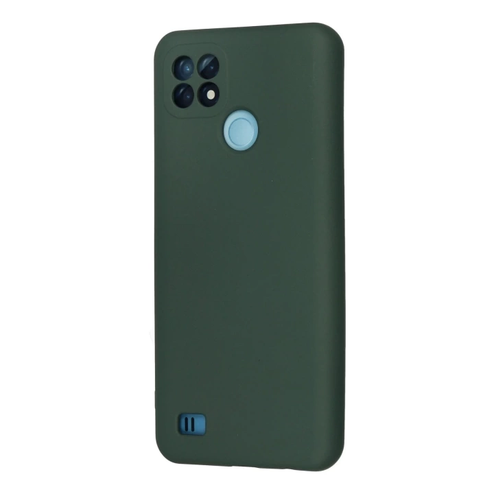 BFS  Realme C21 Kılıf Nano içi Kadife Silikon - Koyu Yeşil