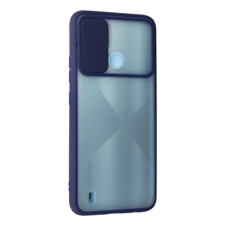 BFS  Realme C21 Kılıf Palm Buzlu Kamera Sürgülü Silikon - Lacivert