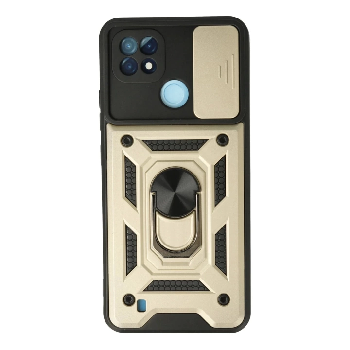 BFS  Realme C21 Kılıf Pars Lens Yüzüklü Silikon - Gold