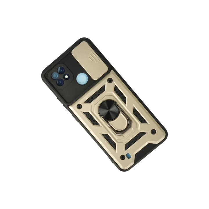 BFS  Realme C21 Kılıf Pars Lens Yüzüklü Silikon - Gold