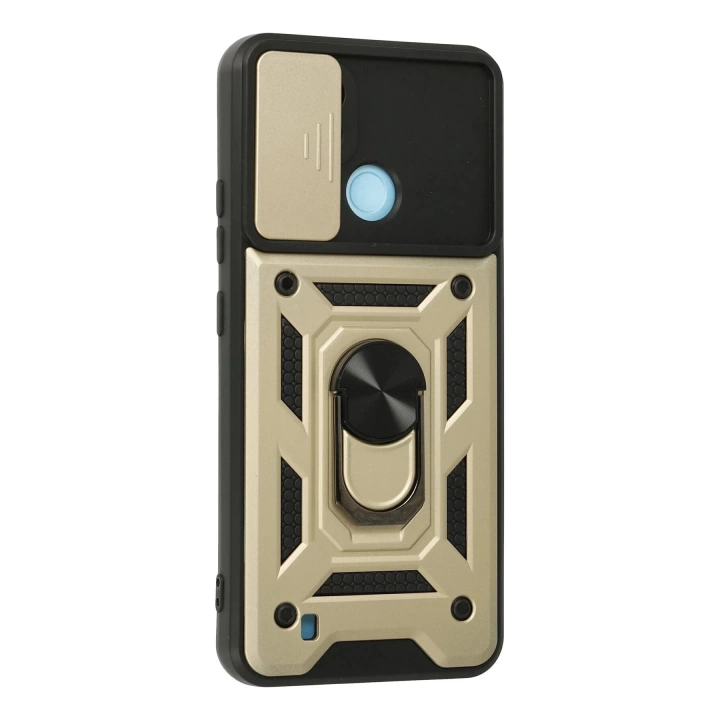 BFS  Realme C21 Kılıf Pars Lens Yüzüklü Silikon - Gold