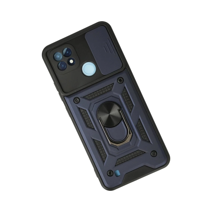 BFS  Realme C21 Kılıf Pars Lens Yüzüklü Silikon - Lacivert