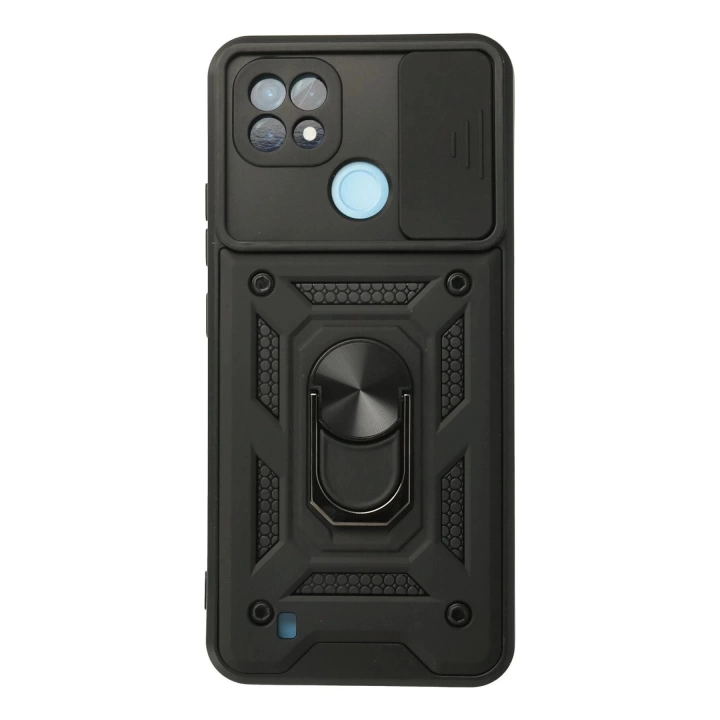 BFS  Realme C21 Kılıf Pars Lens Yüzüklü Silikon - Siyah