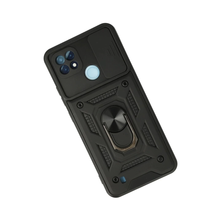 BFS  Realme C21 Kılıf Pars Lens Yüzüklü Silikon - Siyah