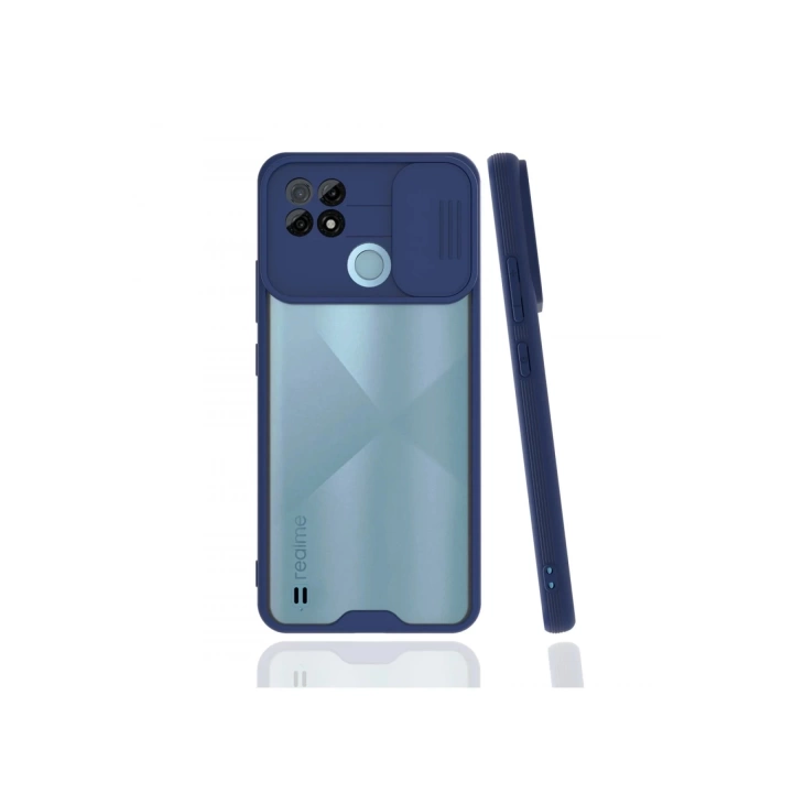 BFS  Realme C21 Kılıf Platin Kamera Koruma Silikon - Lacivert