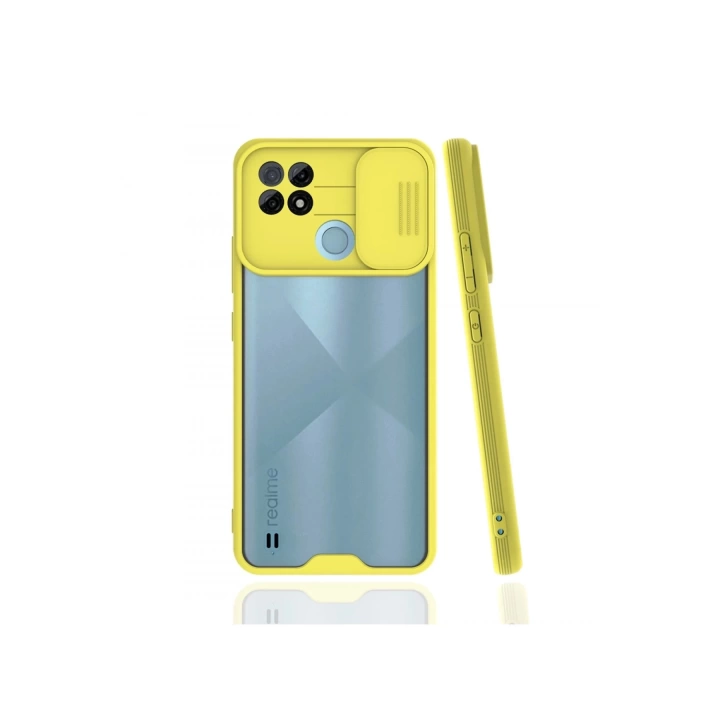 BFS  Realme C21 Kılıf Platin Kamera Koruma Silikon - Sarı
