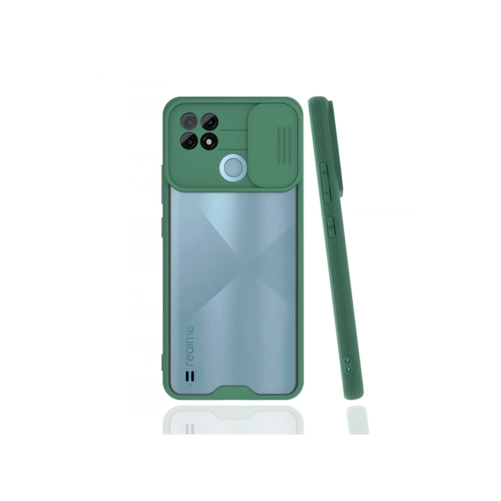 BFS  Realme C21 Kılıf Platin Kamera Koruma Silikon - Yeşil