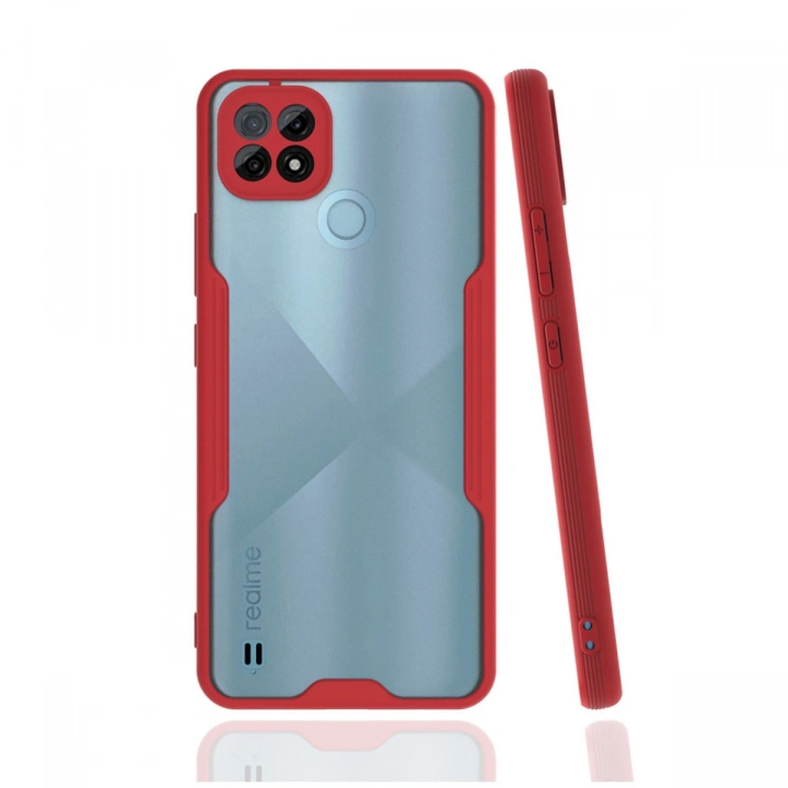 BFS  Realme C21 Kılıf Platin Silikon - Kırmızı