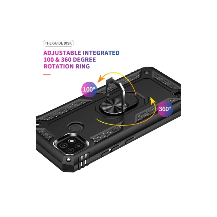 BFS  Realme C21 Kılıf Sofya Yüzüklü Silikon Kapak - Siyah