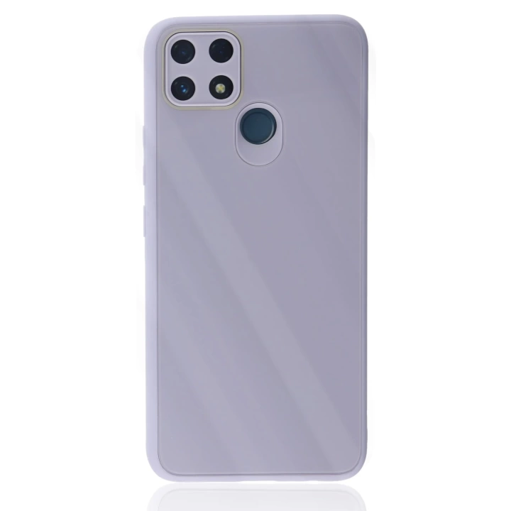 BFS  Realme C25 Kılıf Glass Kapak - Lila
