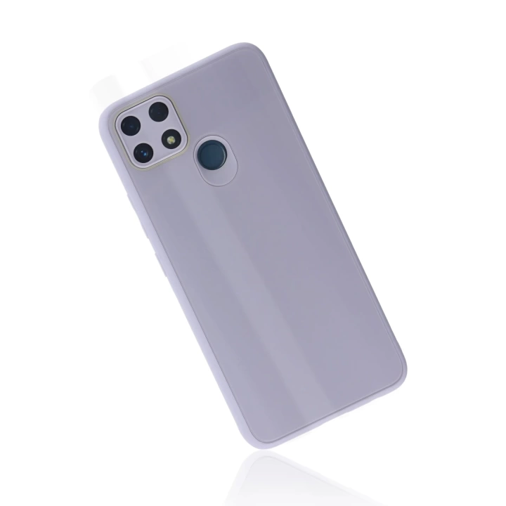 BFS  Realme C25 Kılıf Glass Kapak - Lila