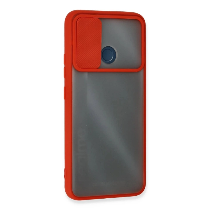 BFS  Realme C25 Kılıf Palm Buzlu Kamera Sürgülü Silikon - Kırmızı