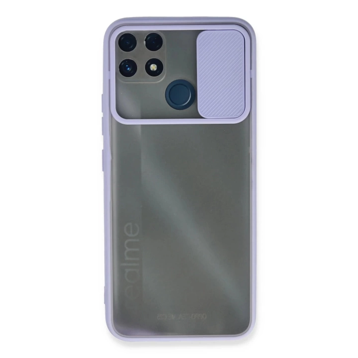 BFS  Realme C25 Kılıf Palm Buzlu Kamera Sürgülü Silikon - Lila