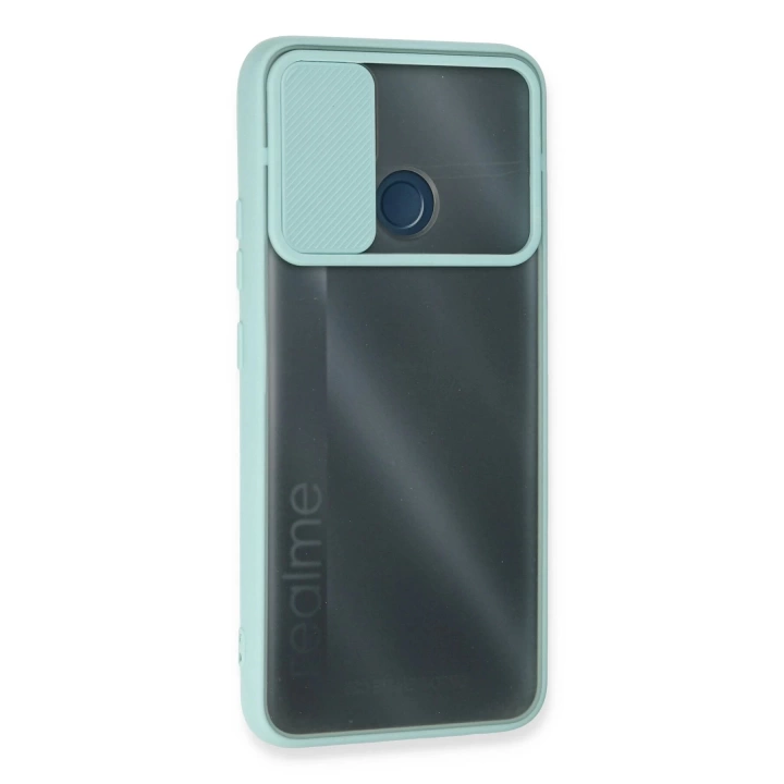 BFS  Realme C25 Kılıf Palm Buzlu Kamera Sürgülü Silikon - Turkuaz