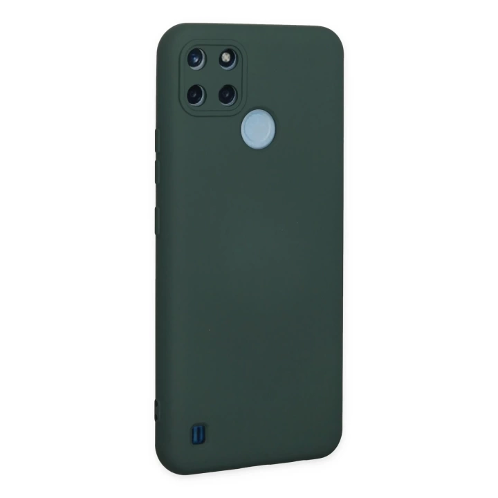 BFS  Realme C25Y Kılıf Nano içi Kadife Silikon - Koyu Yeşil