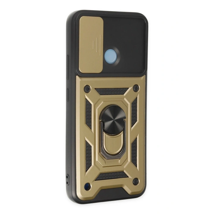 BFS  Realme C25Y Kılıf Pars Lens Yüzüklü Silikon - Gold