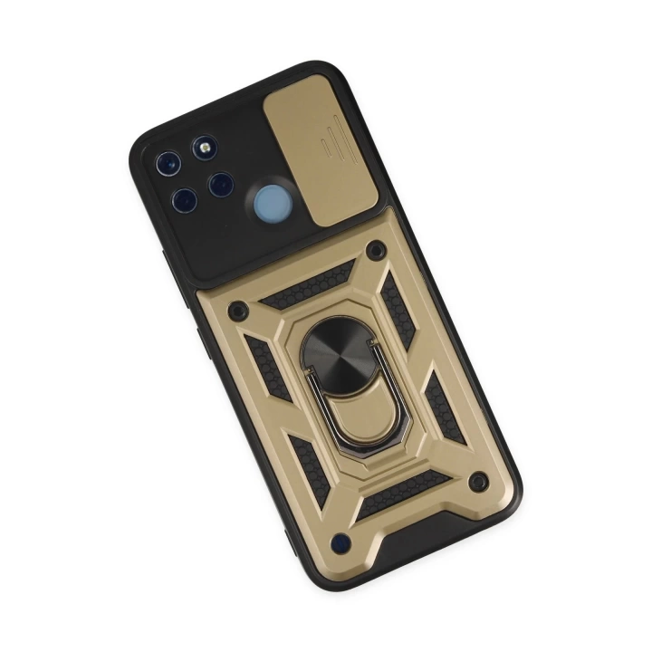 BFS  Realme C25Y Kılıf Pars Lens Yüzüklü Silikon - Gold