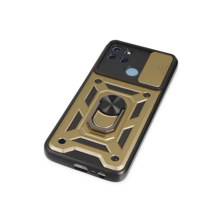 BFS  Realme C25Y Kılıf Pars Lens Yüzüklü Silikon - Gold