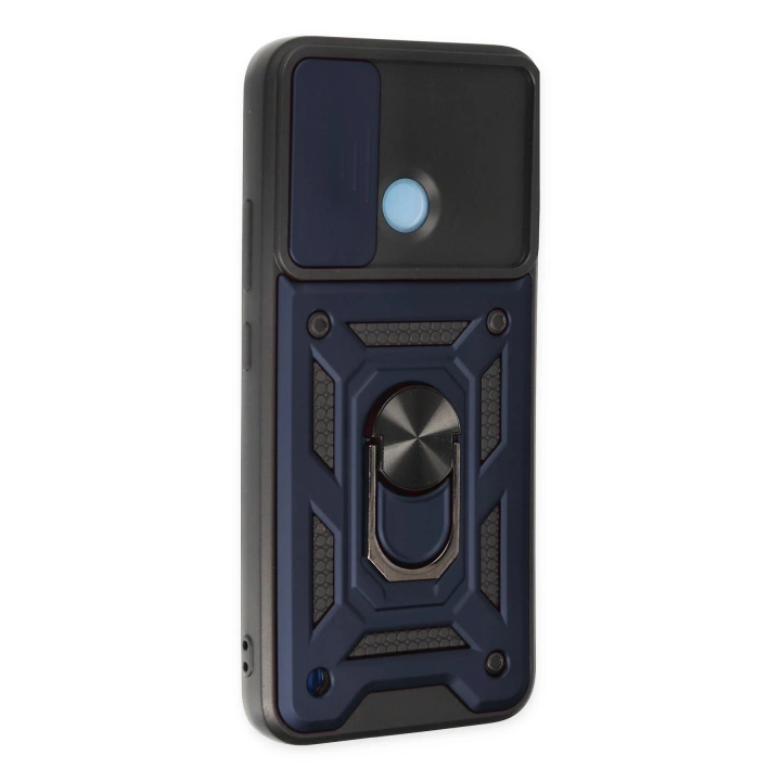 BFS  Realme C25Y Kılıf Pars Lens Yüzüklü Silikon - Lacivert