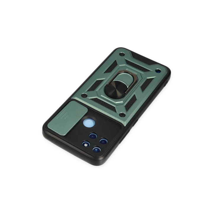 BFS  Realme C25Y Kılıf Pars Lens Yüzüklü Silikon - Yeşil