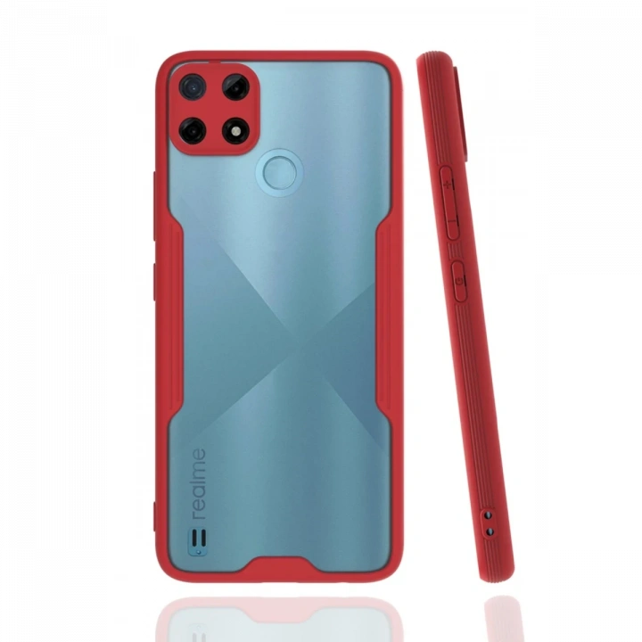 BFS  Realme C25Y Kılıf Platin Silikon - Kırmızı