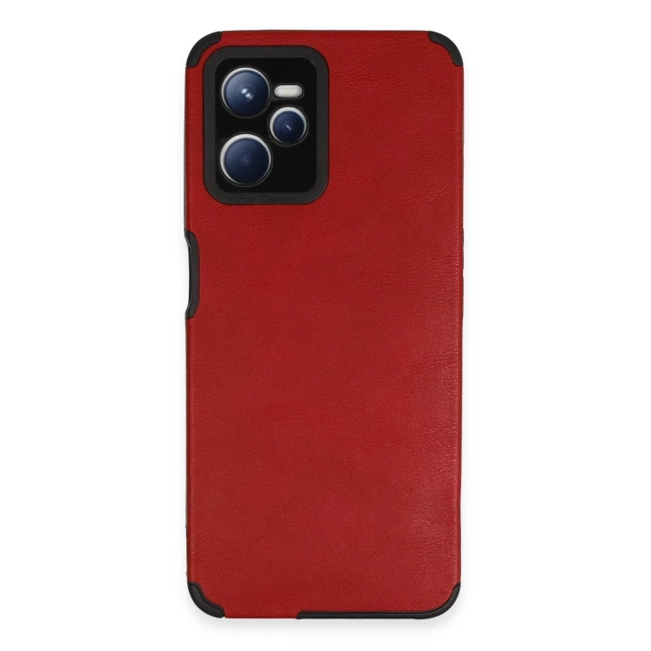 BFS  Realme C35 Kılıf Loop Deri Silikon - Kırmızı