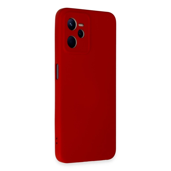 BFS  Realme C35 Kılıf Nano içi Kadife Silikon - Kırmızı
