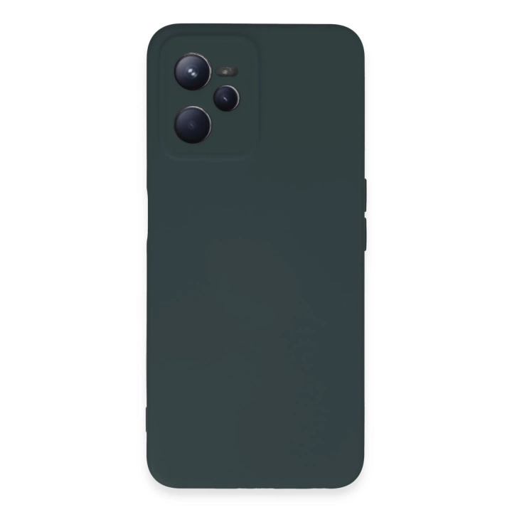 BFS  Realme C35 Kılıf Nano içi Kadife Silikon - Koyu Yeşil