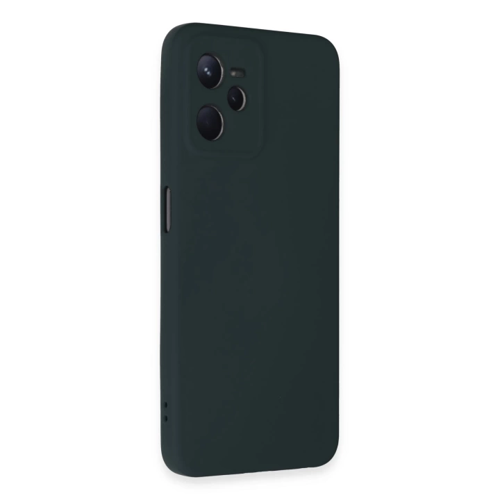 BFS  Realme C35 Kılıf Nano içi Kadife Silikon - Koyu Yeşil