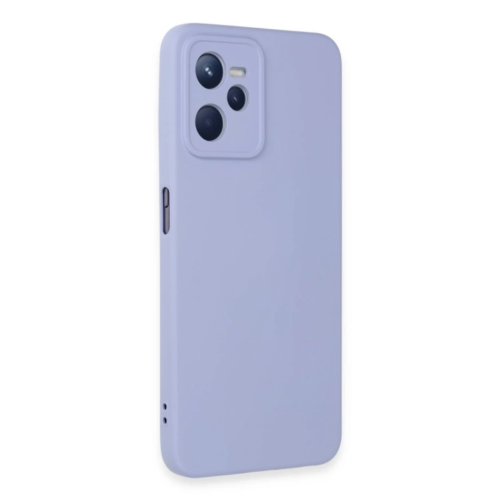 BFS  Realme C35 Kılıf Nano içi Kadife Silikon - Lila