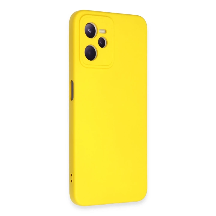 BFS  Realme C35 Kılıf Nano içi Kadife Silikon - Sarı