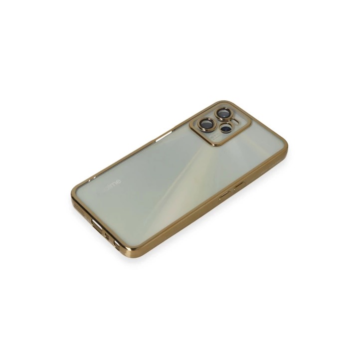 BFS  Realme C35 Kılıf Razer Lensli Silikon - Gold