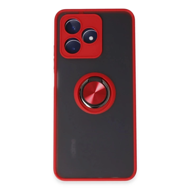 BFS  Realme C53 Kılıf Montreal Yüzüklü Silikon Kapak - Kırmızı