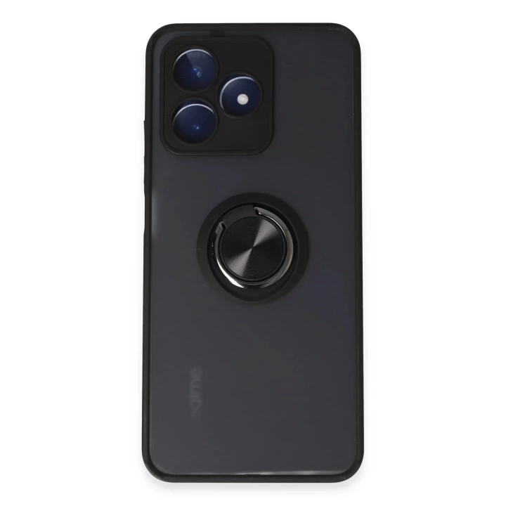 BFS  Realme C53 Kılıf Montreal Yüzüklü Silikon Kapak - Siyah